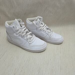 Nike Ebernon Mid Triple white Leather activewear sneakers woman's size 8